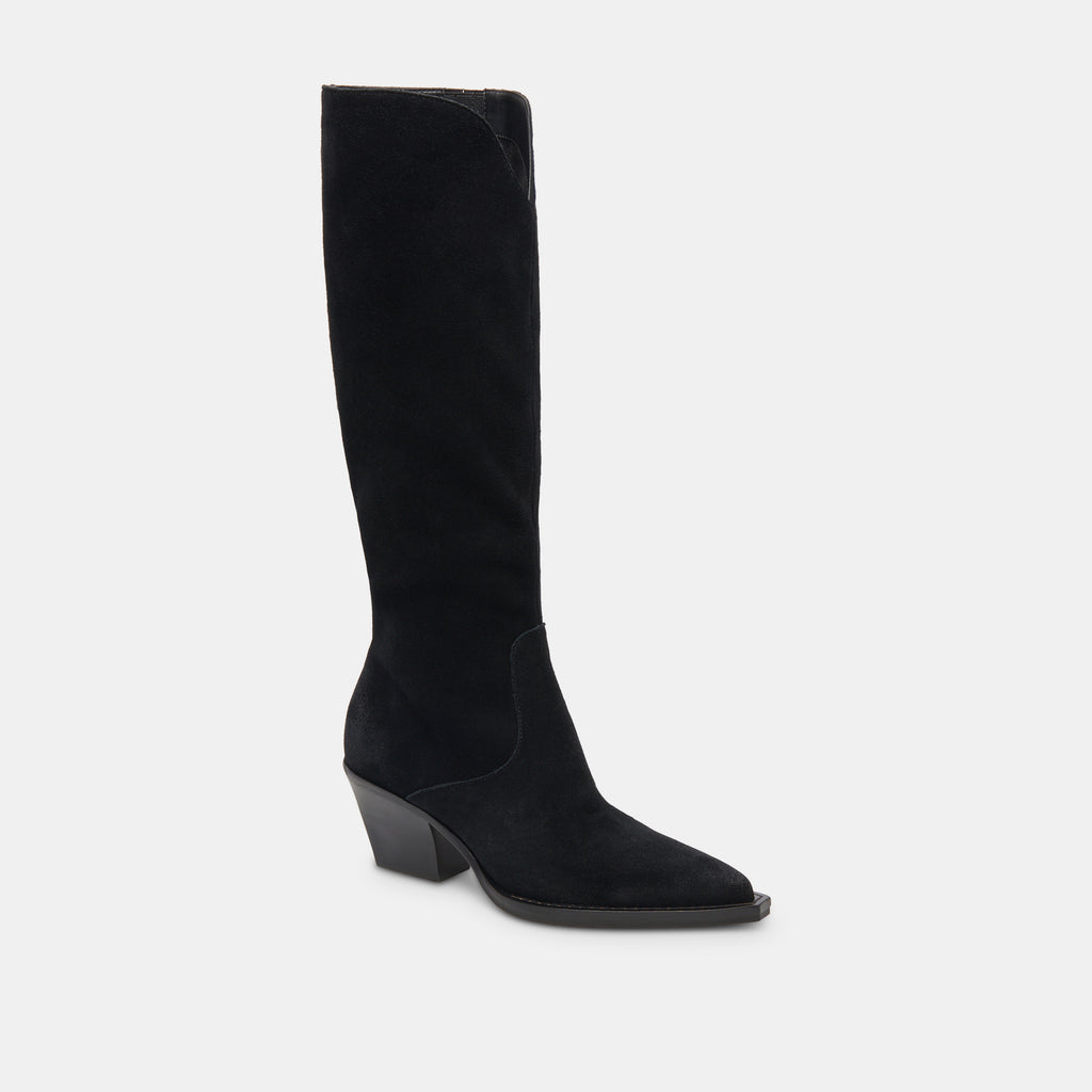 RAJ WIDE CALF BOOTS ONYX SUEDE - image 2