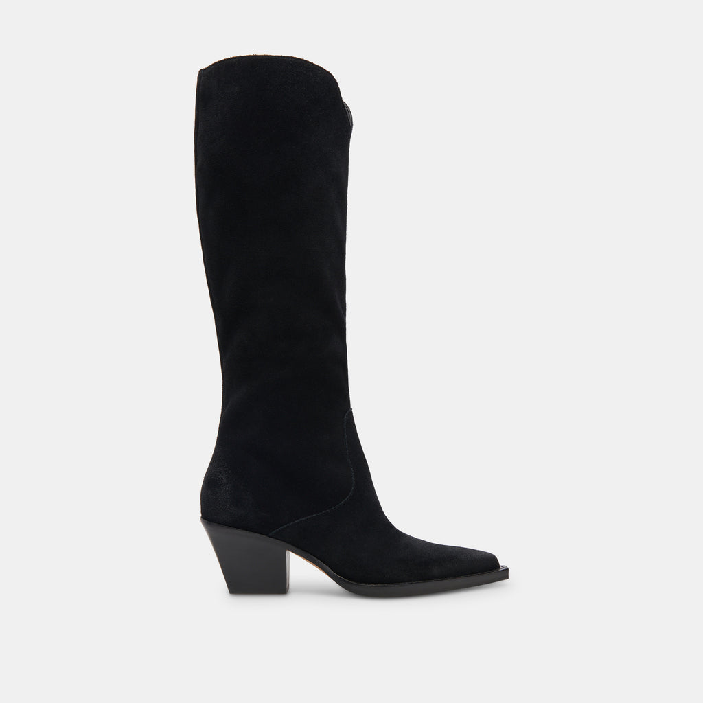 RAJ WIDE CALF BOOTS ONYX SUEDE - image 1