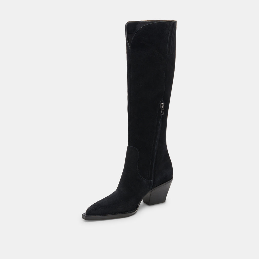 RAJ WIDE CALF BOOTS ONYX SUEDE - image 4