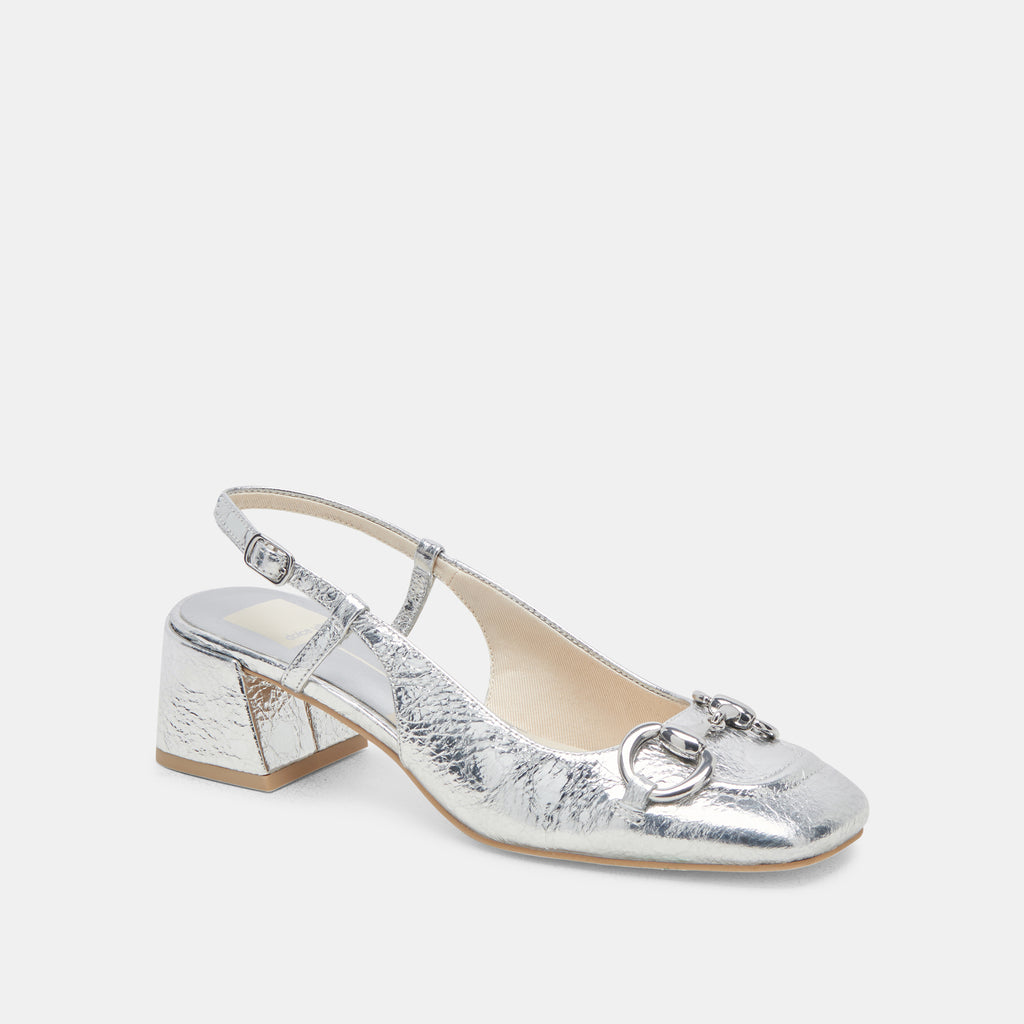 MELLI HEELS SILVER DISTRESSED LEATHER - image 2