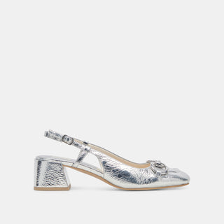 MELLI HEELS SILVER DISTRESSED LEATHER