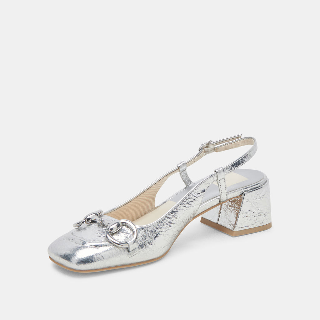 MELLI HEELS SILVER DISTRESSED LEATHER - image 4