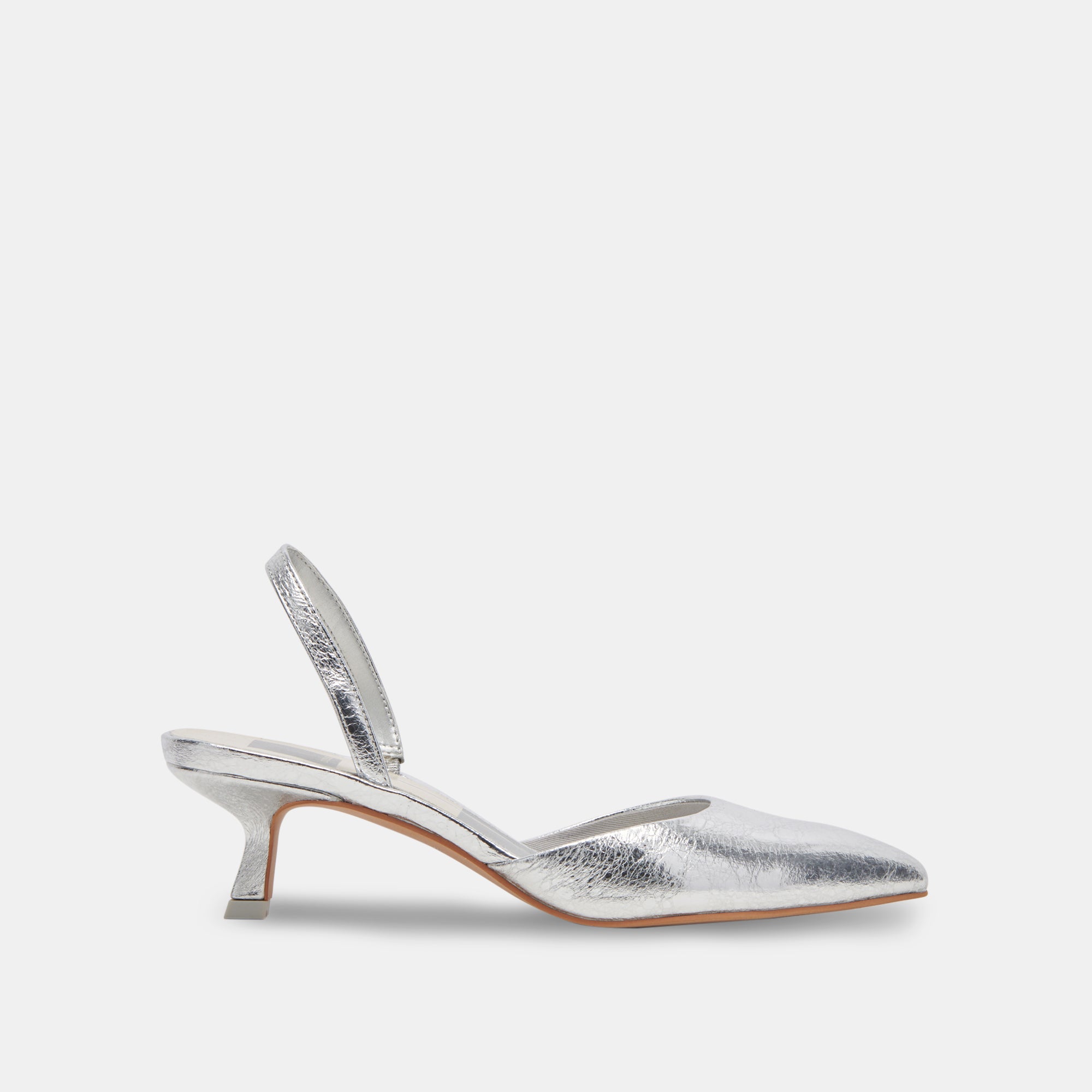 CORSA HEELS SILVER CRACKLED LEATHER