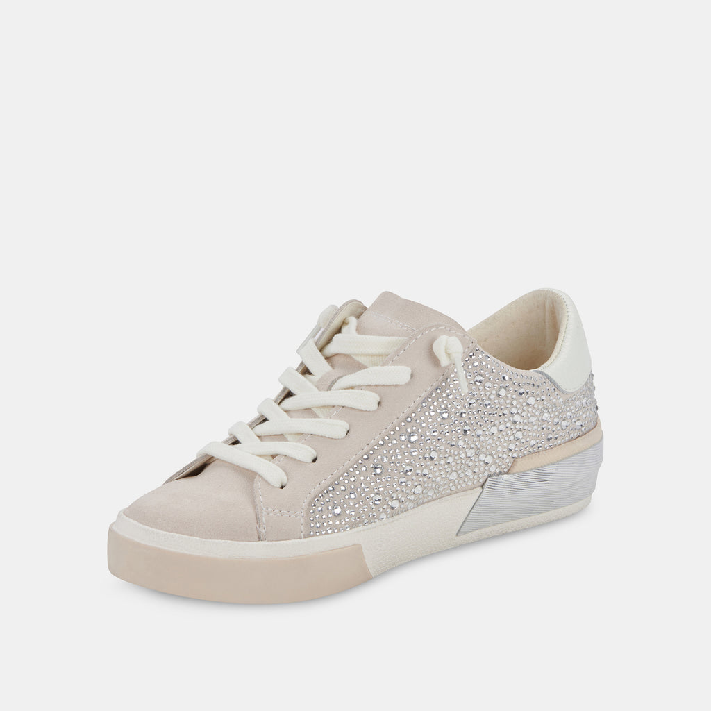ZINA CRYSTAL SNEAKERS IVORY SUEDE - image 4