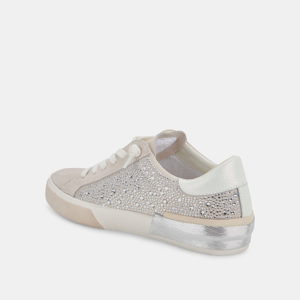ZINA CRYSTAL SNEAKERS IVORY SUEDE - image 5