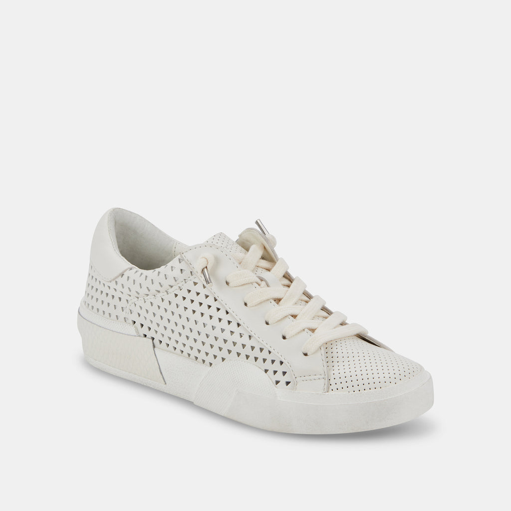 ZINA PERFORATED SNEAKERS WHITE PERFORATED LEATHER - image 3