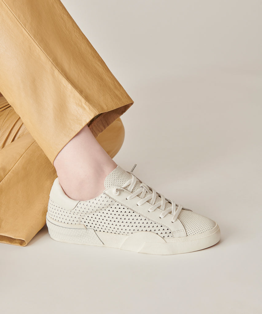 ZINA PERFORATED SNEAKERS WHITE PERFORATED LEATHER - image 8