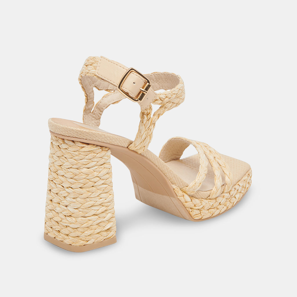 ALYSIA HEELS LT NATURAL RAFFIA - image 5