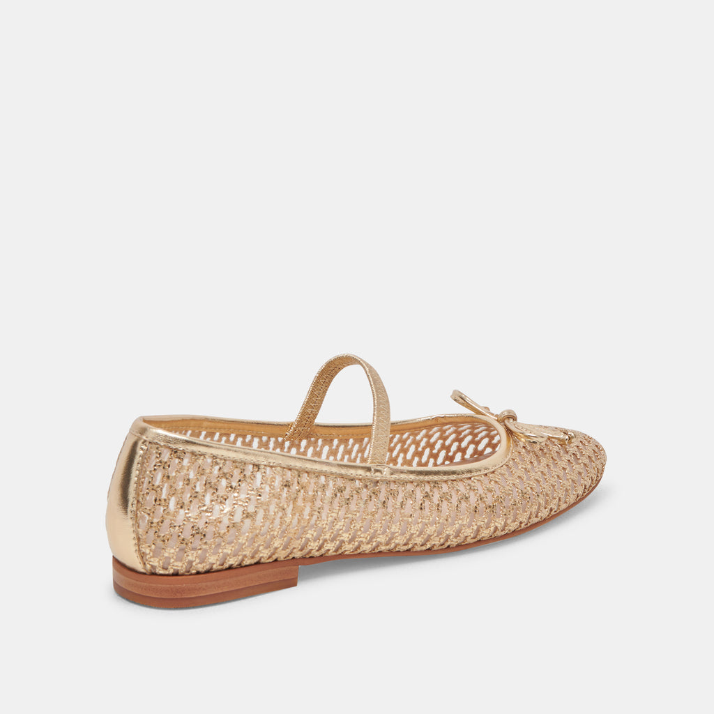 CARIN RAFFIA BALLET FLATS GOLD RAFFIA - image 3