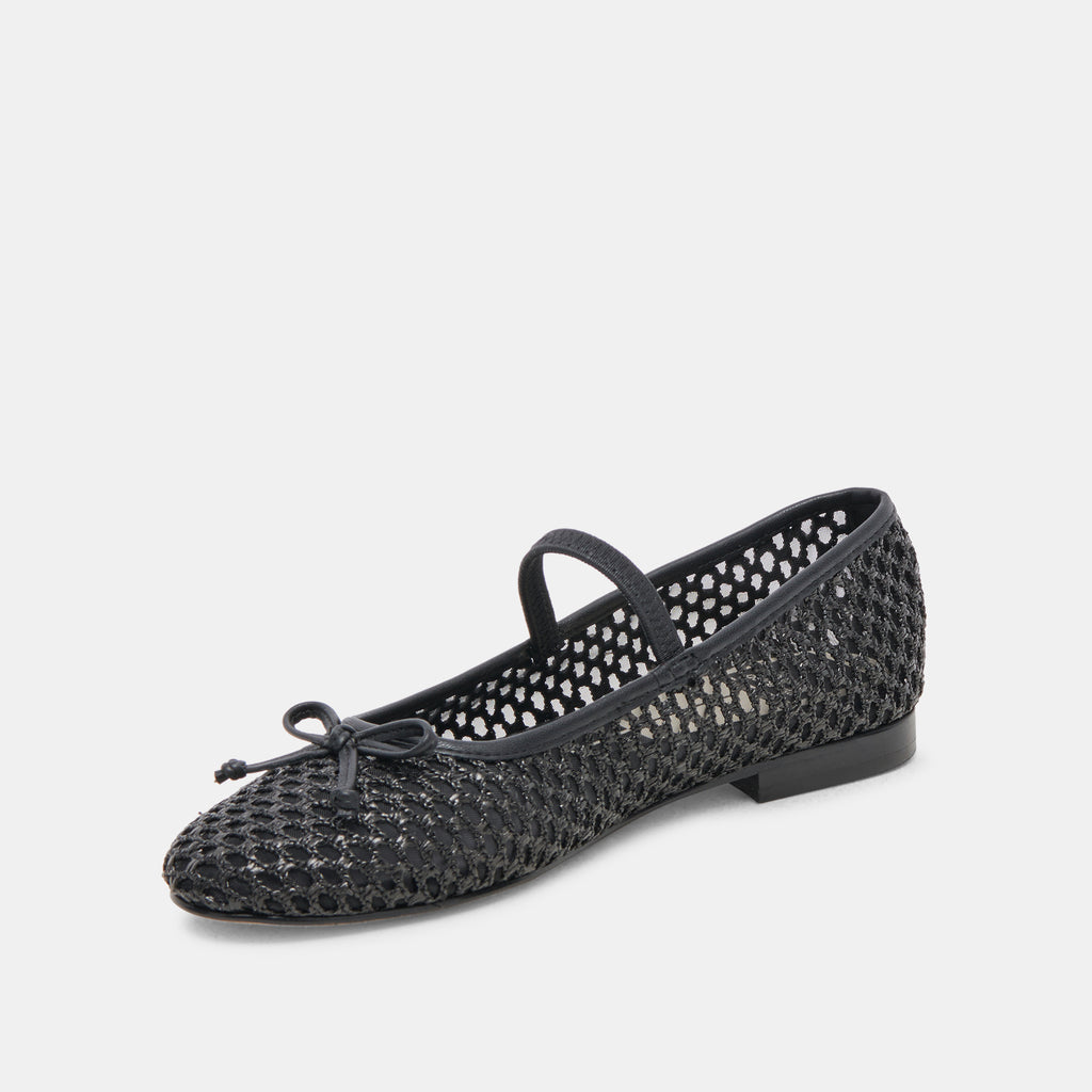 CARIN RAFFIA BALLET FLATS ONYX RAFFIA - image 4