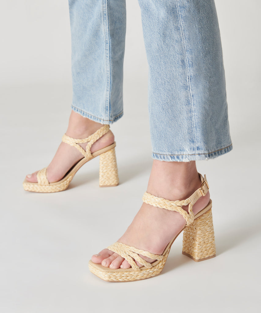 ALYSIA HEELS LT NATURAL RAFFIA - image 9