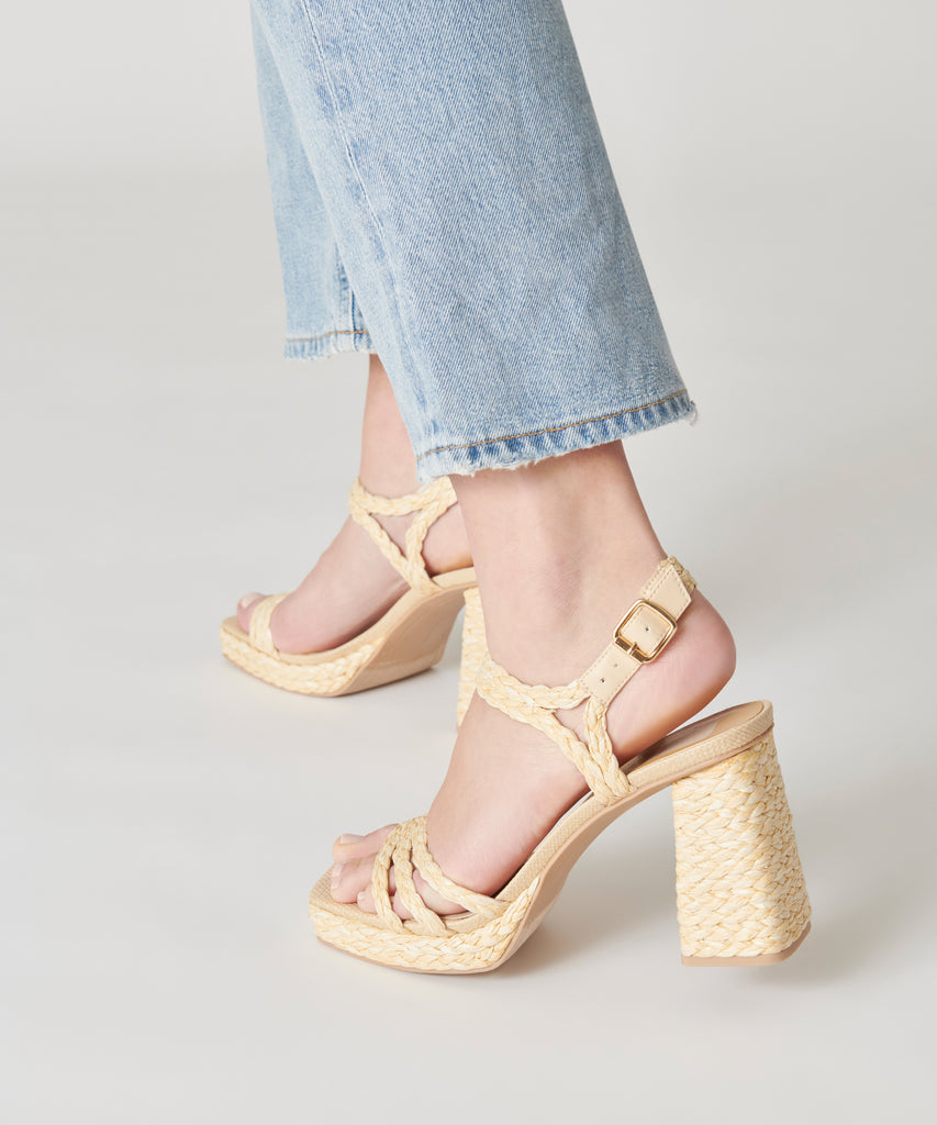 ALYSIA HEELS LT NATURAL RAFFIA - image 6