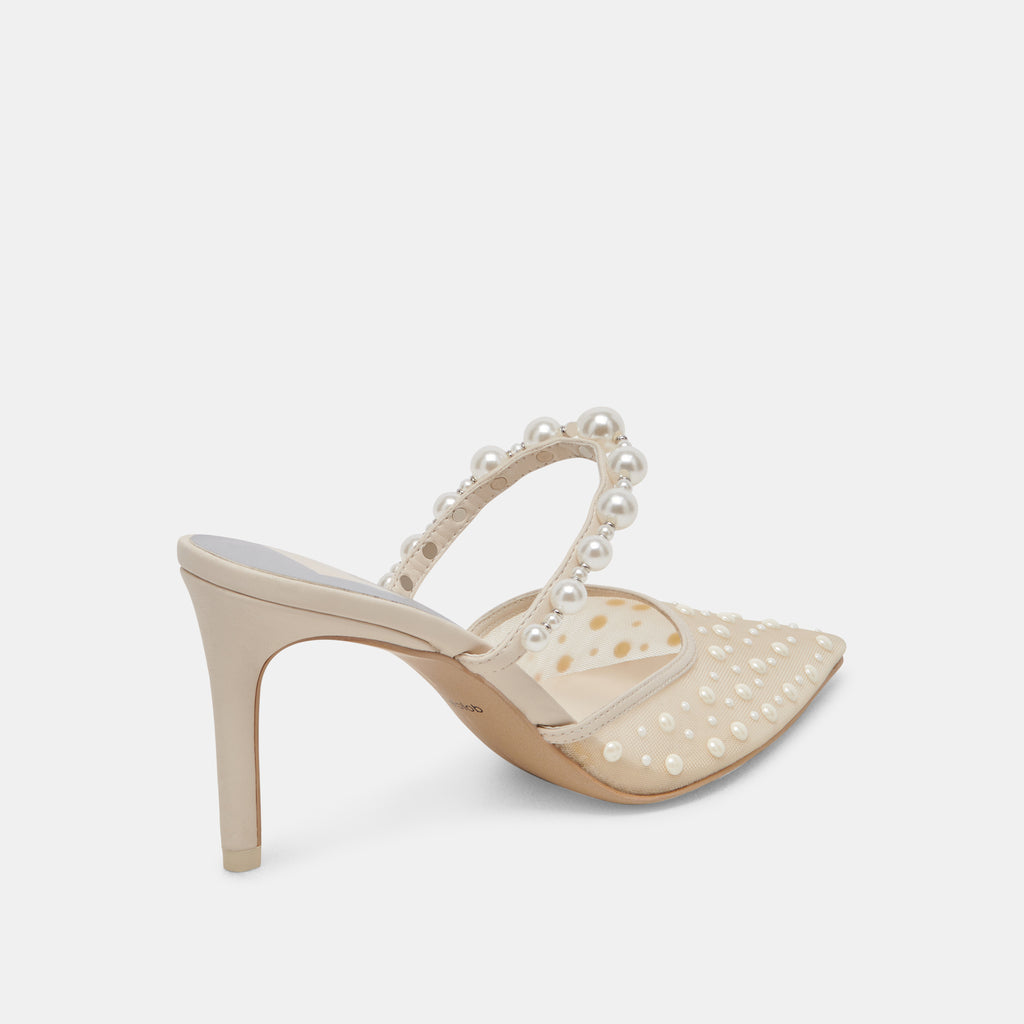 KATIK PEARL HEELS IVORY MESH - image 5