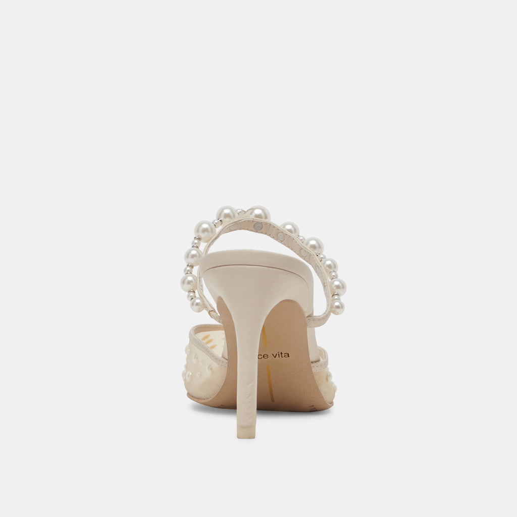 KATIK PEARL HEELS IVORY MESH - image 9