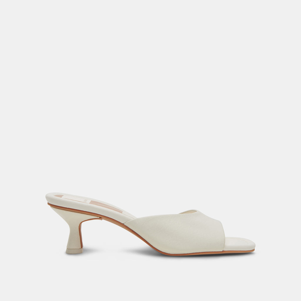 MACOY HEELS WHITE LEATHER - image 1