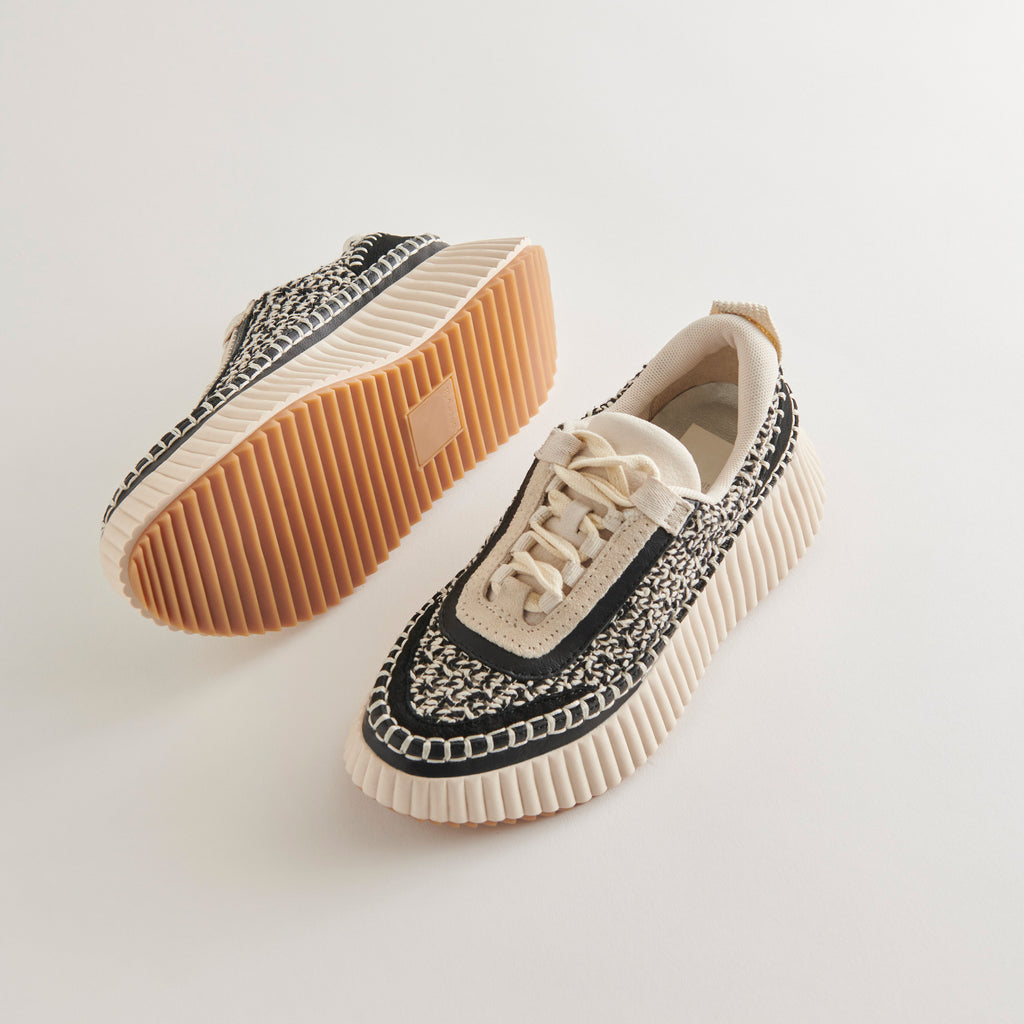 DOLEN SNEAKERS WHITE BLACK WOVEN - image 4