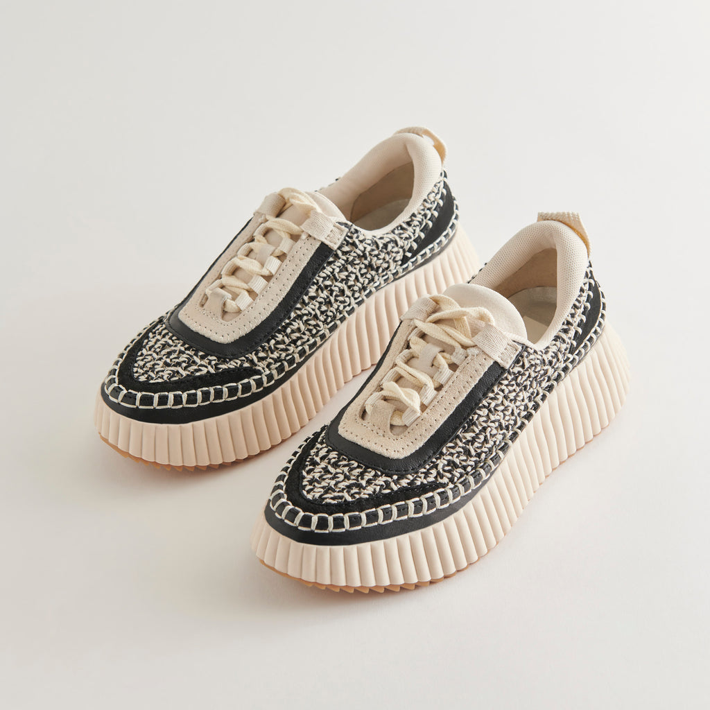 DOLEN SNEAKERS WHITE BLACK WOVEN - image 6