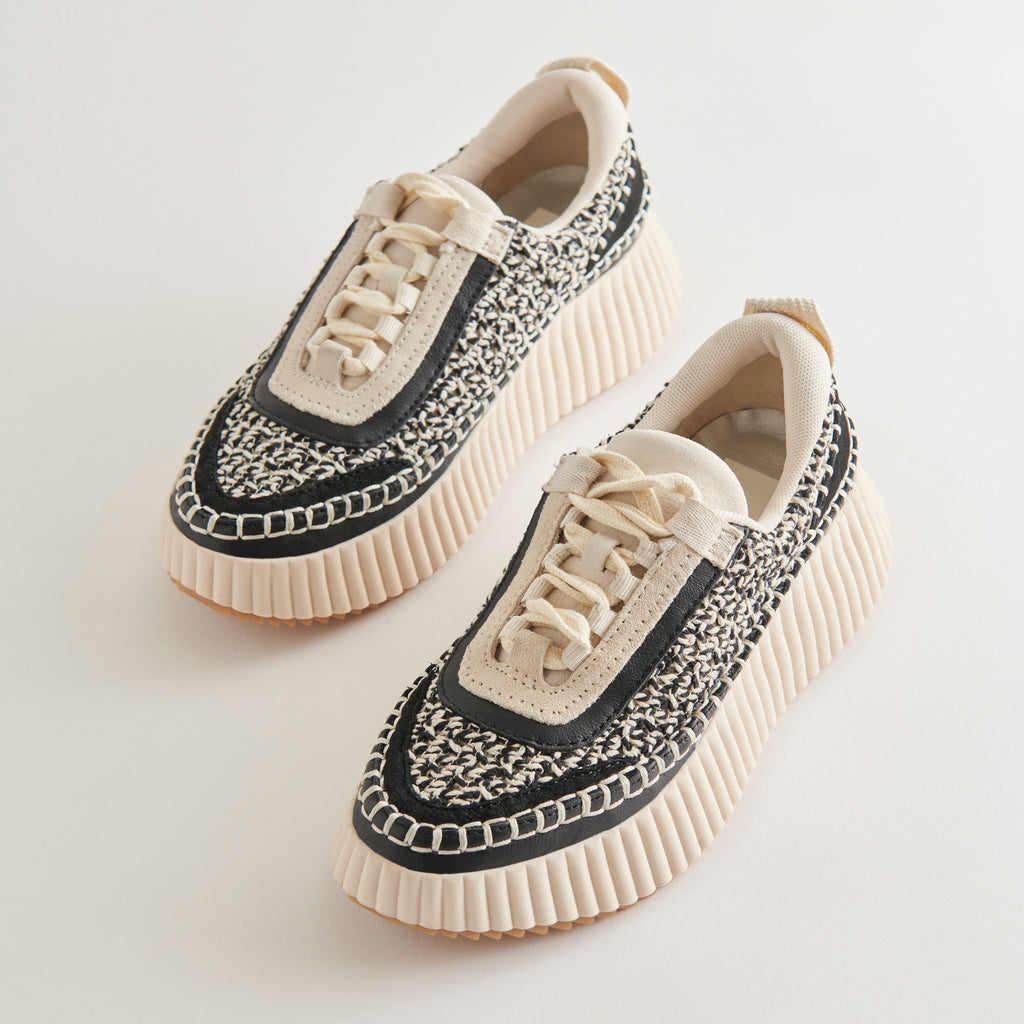 DOLEN SNEAKERS WHITE BLACK WOVEN - image 1